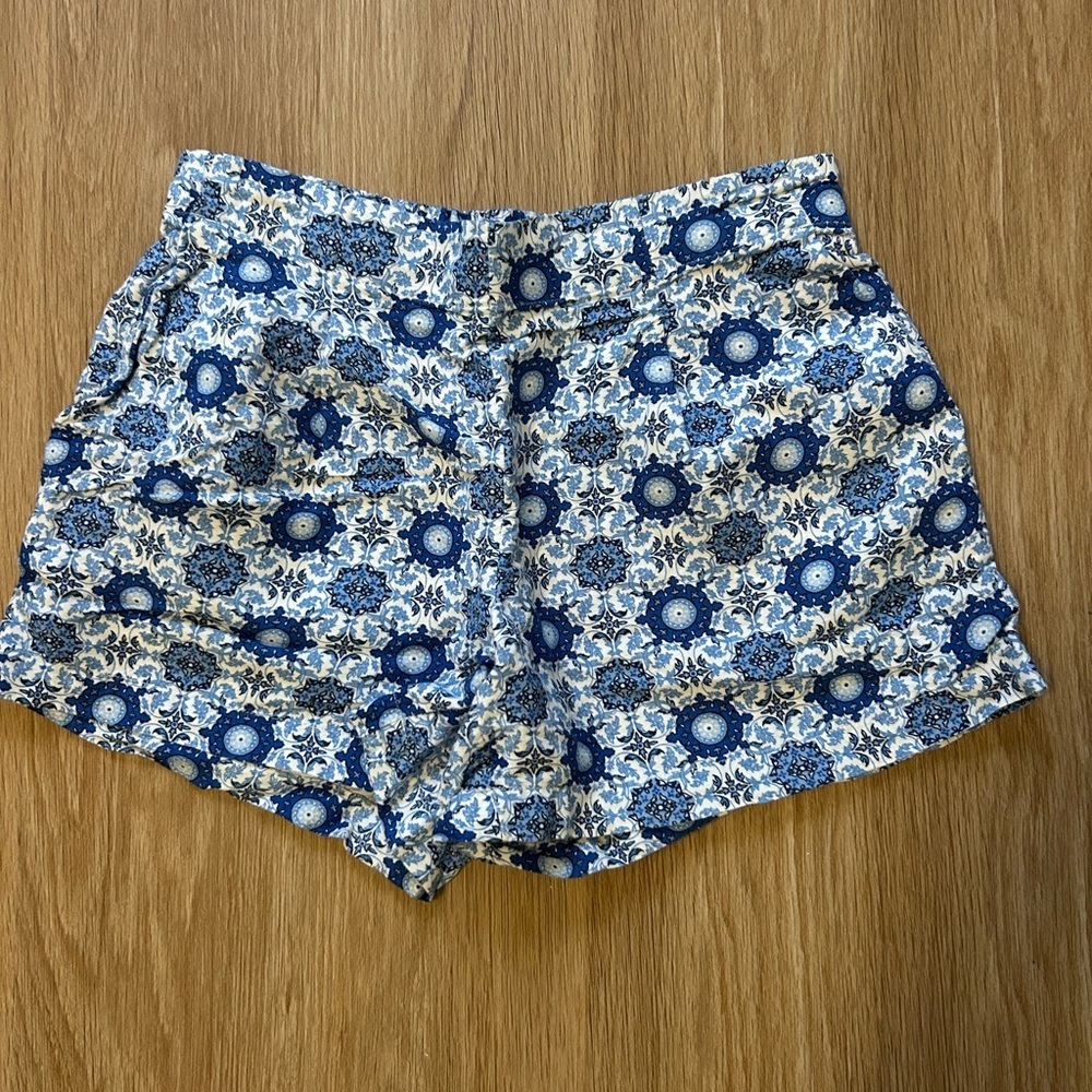 LOFT Blue and White Printed High Waist Women’s Shorts